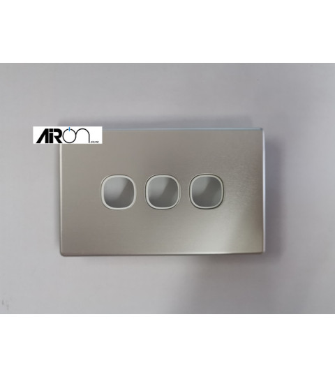 Slimline Three Gang No Switch - Aluminium Cover